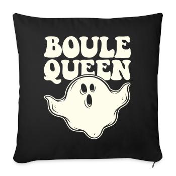 Boule Queen Königin Outfit für Boulespieler zum - Sofakissenbezug 45 x 45 cm - Schwarz - Vorne
