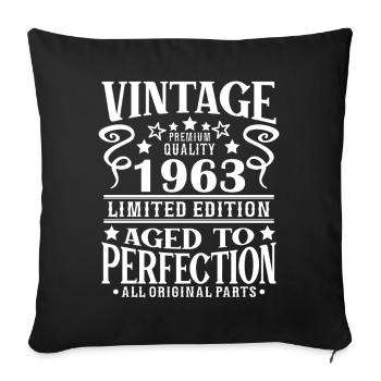 Retro Vintage 1963 Birthday 60 Years Born in 1963 - Sofakissenbezug 45 x 45 cm - Schwarz - Vorne