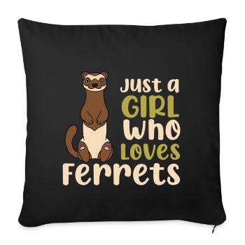 Ferret - Sofa pillowcase 17,3'' x 17,3'' (45 x 45 cm) - black - Front
