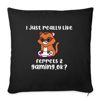 Ferret - Sofa pillowcase 17,3'' x 17,3'' (45 x 45 cm) - black - Front