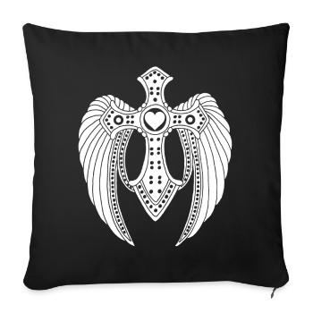 Ange déchu blanc - Housse de coussin décorative 45 x 45 cm - noir - Devant