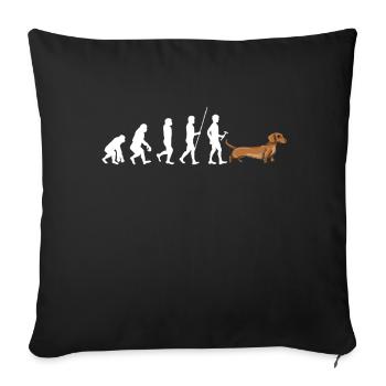 Dachshund Gift Dixie Viennese Doxie Dachshund - Sofa pillowcase 17,3'' x 17,3'' (45 x 45 cm) - black - Front