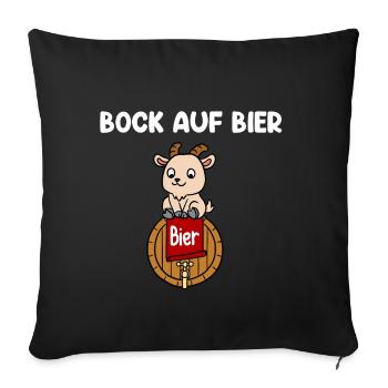 Bock Auf Bier - Sofakissenbezug 45 x 45 cm - Schwarz - Vorne
