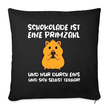 Schokolade Ist Eine Primzahl - Sofakissenbezug 45 x 45 cm - Schwarz - Vorne