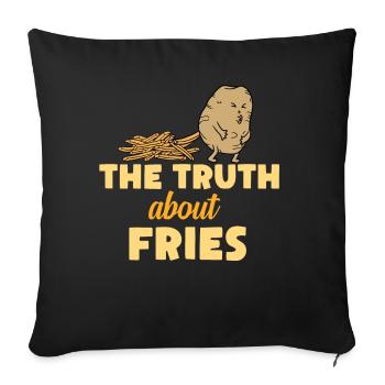 Pommes - Sofakissenbezug 45 x 45 cm - Schwarz - Vorne