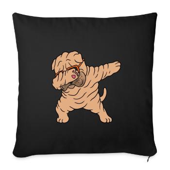 Chinese Shar Pei - Sofakissenbezug 45 x 45 cm - Schwarz - Vorne
