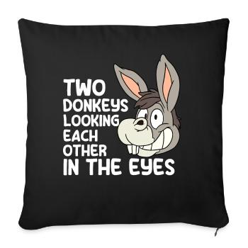 Donkey drôle de dire cadeau - Housse de coussin décorative 45 x 45 cm - noir - Devant