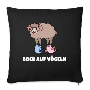 Bucking birds - Sofa pillowcase 17,3'' x 17,3'' (45 x 45 cm) - black - Front