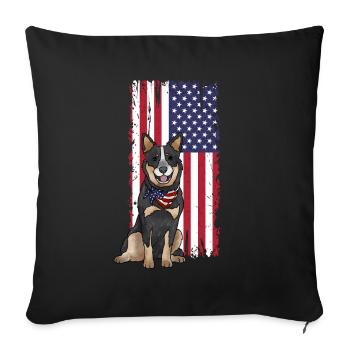 Australian Cattle Dog - Sofa pillowcase 17,3'' x 17,3'' (45 x 45 cm) - black - Front