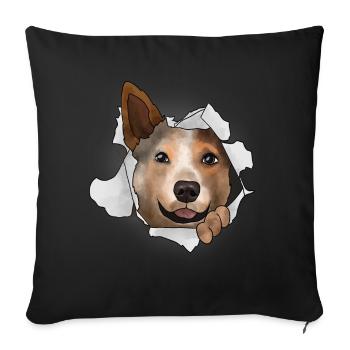 Australian Cattle Dog - Sofa pillowcase 17,3'' x 17,3'' (45 x 45 cm) - black - Front
