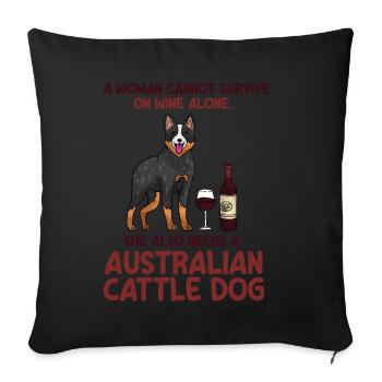 Australian Cattle Dog - Sofakissenbezug 45 x 45 cm - Schwarz - Vorne