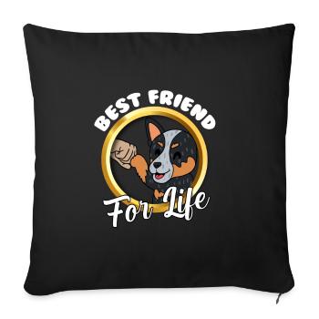 Australian Cattle Dog - Sofa pillowcase 17,3'' x 17,3'' (45 x 45 cm) - black - Front