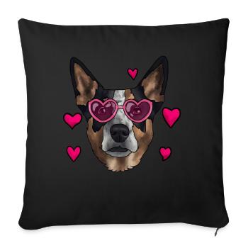 Australian Cattle Dog - Sofa pillowcase 17,3'' x 17,3'' (45 x 45 cm) - black - Front