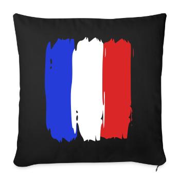 Flag France Tricolore - Sofa pillowcase 17,3'' x 17,3'' (45 x 45 cm) - black - Front
