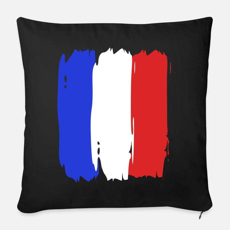 Fahne Frankreich Tricolore - Sofakissenbezug 45 x 45 cm - Schwarz