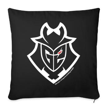 G2 Logo Esports Blanc - Housse de coussin décorative 45 x 45 cm - noir - Devant