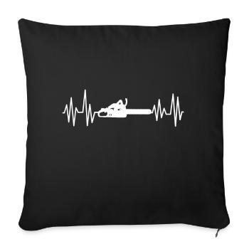 Tronçonneuse Kettensäge Heartbeat - Housse de coussin décorative 45 x 45 cm - noir - Devant