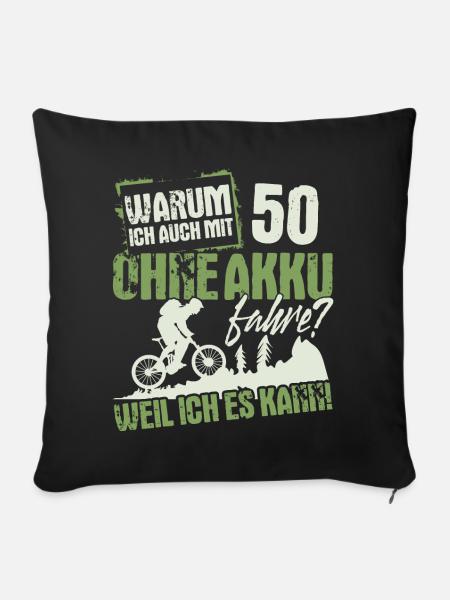 50 Geburtstag Mountainbiker 50 Jahre - Sofakissenbezug 45 x 45 cm - Schwarz