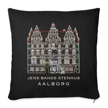 Aalborg, Jens Bangs Stenhus, Dänemark - Sofakissenbezug 45 x 45 cm - Schwarz - Vorne