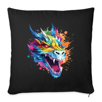 Dragon Fantasy Magic Mysticism Creature Animal Colorful - Sofa pillowcase 17,3'' x 17,3'' (45 x 45 cm) - black - Front