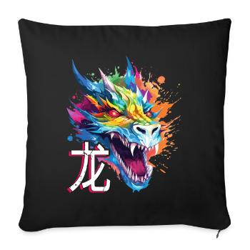 Dragon Chinese Fantasy Magic Mysticism Colorful - Sofa pillowcase 17,3'' x 17,3'' (45 x 45 cm) - black - Front