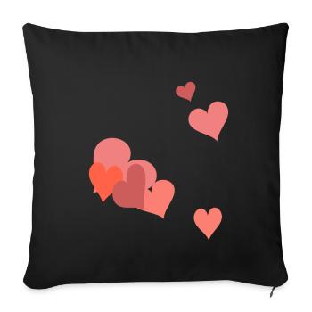 in love heartfelt love hearts valential lovers - Sofa pillowcase 17,3'' x 17,3'' (45 x 45 cm) - black - Front
