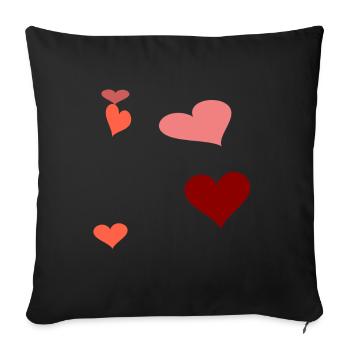 Heart Heart Warm Gift Idea Birthday - Sofa pillowcase 17,3'' x 17,3'' (45 x 45 cm) - black - Front
