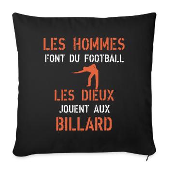 Billard Joueur de billard - Housse de coussin décorative 45 x 45 cm - noir - Devant