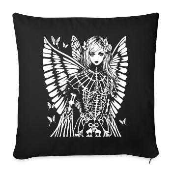 Fairycore Aesthetics Grunge Skeleton Fairy Goth G - Sofa pillowcase 17,3'' x 17,3'' (45 x 45 cm) - black - Front