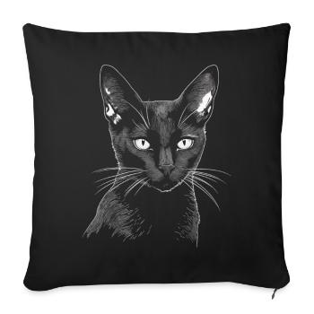 Black Cat Bombay Cat Outfit for - Sofa pillowcase 17,3'' x 17,3'' (45 x 45 cm) - black - Front