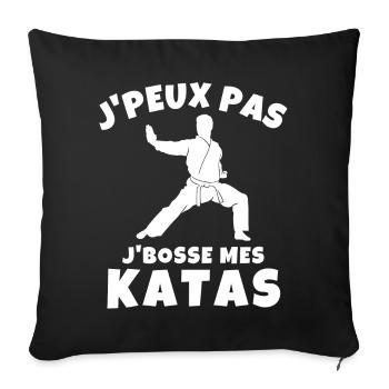 karaté, club de karaté, karatéka, katas - Housse de coussin décorative 45 x 45 cm - noir - Devant