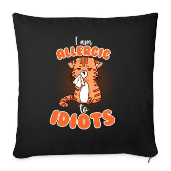 Allergique aux idiots - Housse de coussin décorative 45 x 45 cm - noir - Devant