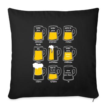 Lustiges Bier - Sofakissenbezug 45 x 45 cm - Schwarz - Vorne