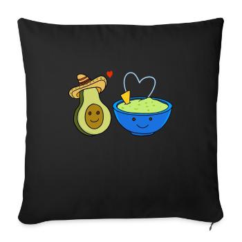 Avocado Guacamole Love - Sofa pillowcase 17,3'' x 17,3'' (45 x 45 cm) - black - Front