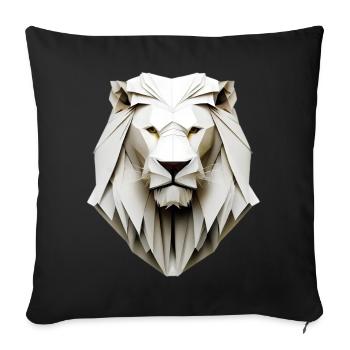 Origami Lion - King of the Art of Folding - Sofa pillowcase 17,3'' x 17,3'' (45 x 45 cm) - black - Front
