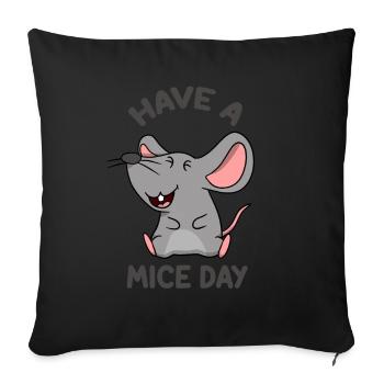 Maus Mäuse - Sofakissenbezug 45 x 45 cm - Schwarz - Vorne