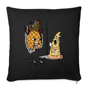 Hier ist die Ananas - Sofakissenbezug 45 x 45 cm - Schwarz - Vorne