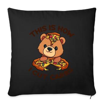 Carbohydrates Count Bear Pizza - Sofa pillowcase 17,3'' x 17,3'' (45 x 45 cm) - black - Front