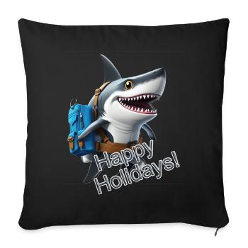 Happy Shark - Sofa pillowcase 17,3'' x 17,3'' (45 x 45 cm) - black - Front
