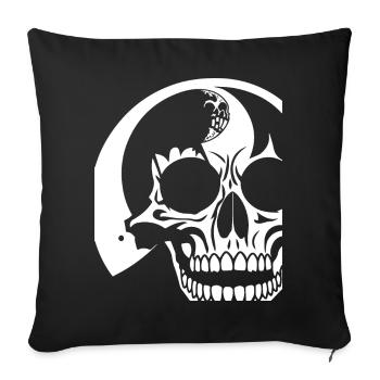 Horreur Crâne Crâne Art Crâne Gothique Heavy Metal - Housse de coussin décorative 45 x 45 cm - noir - Devant