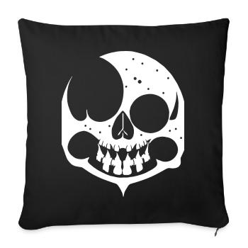 Horreur Crâne Crâne Art Crâne Gothique Heavy Metal - Housse de coussin décorative 45 x 45 cm - noir - Devant