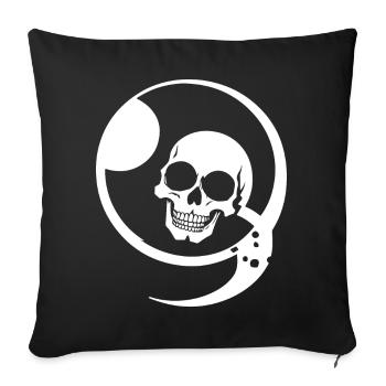 Horreur Crâne Crâne Art Crâne Gothique Heavy Metal - Housse de coussin décorative 45 x 45 cm - noir - Devant