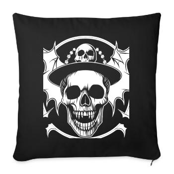 Horreur Crâne Crâne Art Crâne Gothique Heavy Metal - Housse de coussin décorative 45 x 45 cm - noir - Devant