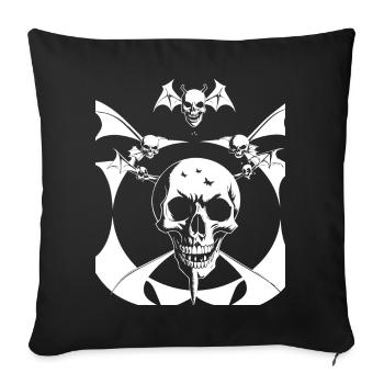 Horror Schädel Schädel Kunst Schädel Gothic Heavy Metal - Sofakissenbezug 45 x 45 cm - Schwarz - Vorne