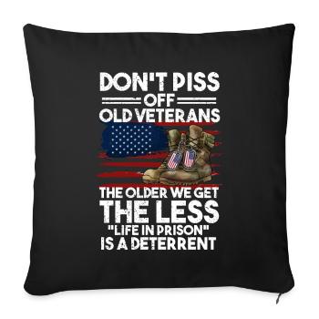 Vétéran du Vietnam - Housse de coussin décorative 45 x 45 cm - noir - Devant