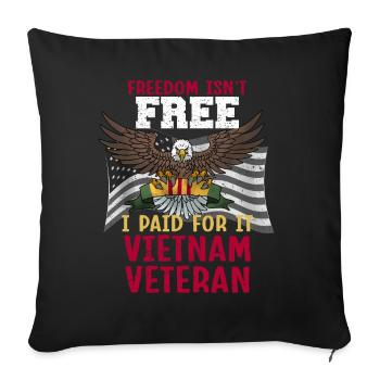 Vétéran du Vietnam - Housse de coussin décorative 45 x 45 cm - noir - Devant