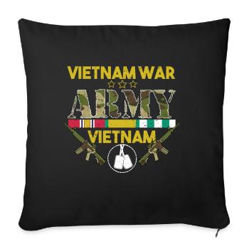 Vétéran du Vietnam - Housse de coussin décorative 45 x 45 cm - noir - Devant
