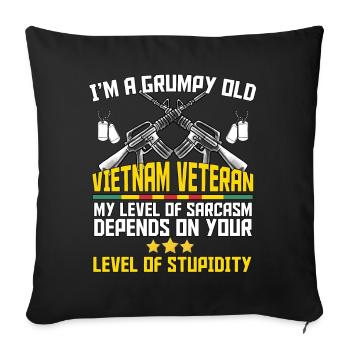 Vétéran du Vietnam - Housse de coussin décorative 45 x 45 cm - noir - Devant