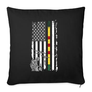 Vétéran du Vietnam - Housse de coussin décorative 45 x 45 cm - noir - Devant