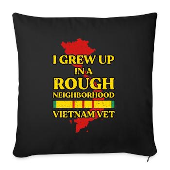 Vétéran du Vietnam - Housse de coussin décorative 45 x 45 cm - noir - Devant